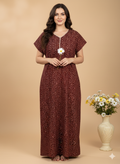 Bahumaan Pure Cotton Nighty for Woman | Floral Gown for Women Nightwear with Pocket | Cotton Nighty for Women Stylish | Perfect for Daily Comfort | Maxi Women