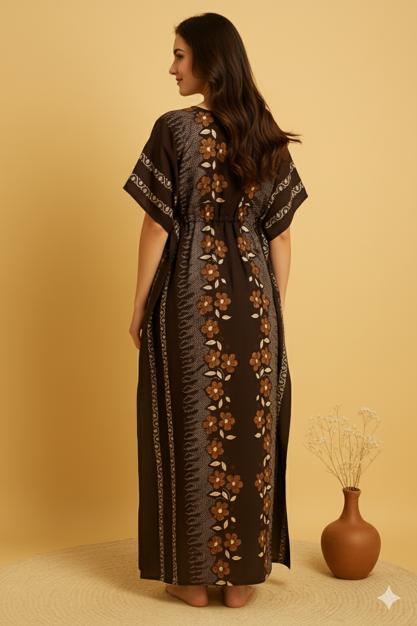 Bahumaan Pure Cotton Kaftan Nighty for Women | Kaftan Maxi for Women | Kaftan Night Gowns for Women | Cotton Nighty for Women Stylish