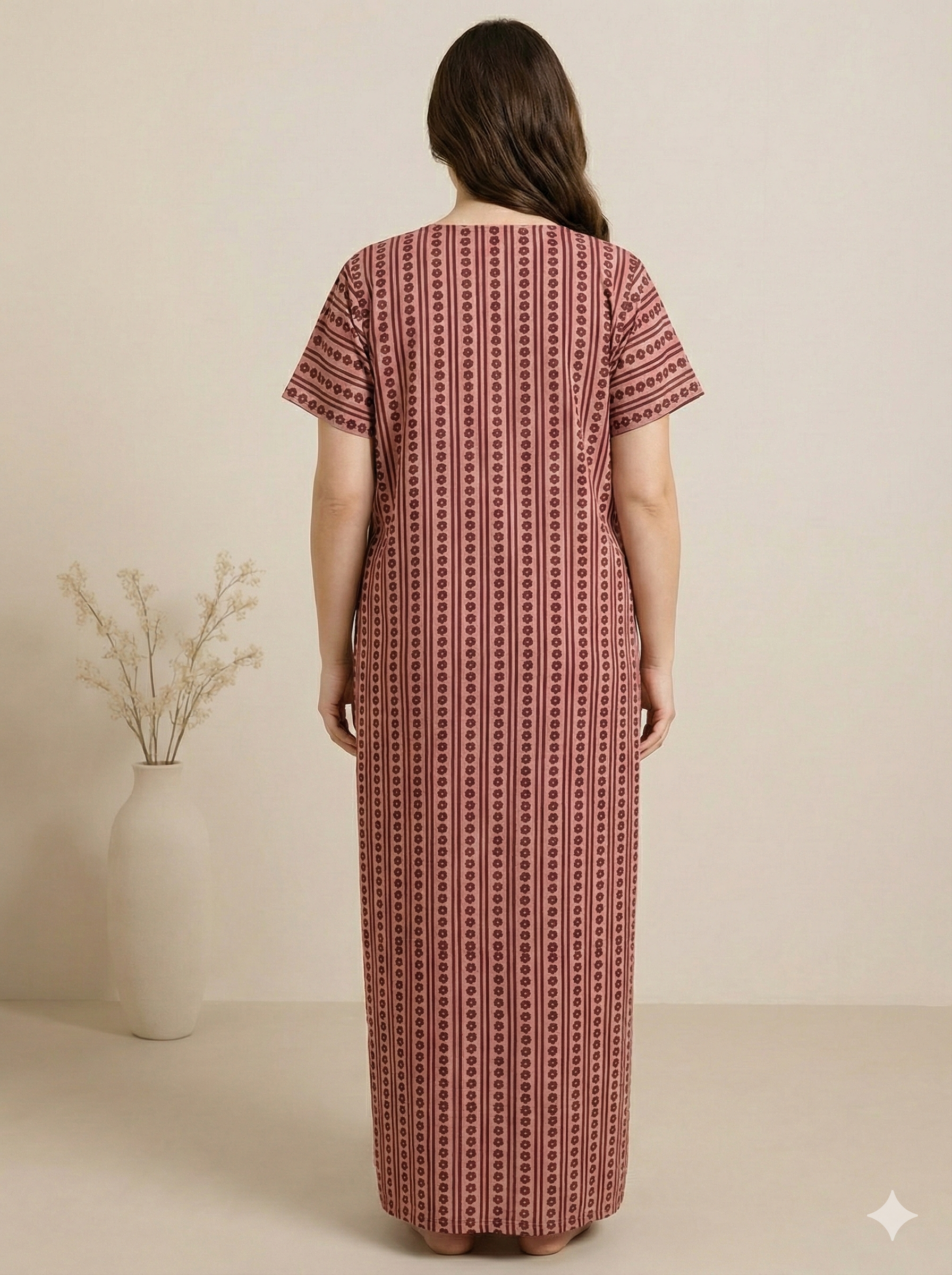 Bahumaan Pure Cotton Nighty for Woman | Floral Gown for Women Nightwear with Pocket | Cotton Nighty for Women Stylish | Perfect for Daily Comfort | Maxi Women
