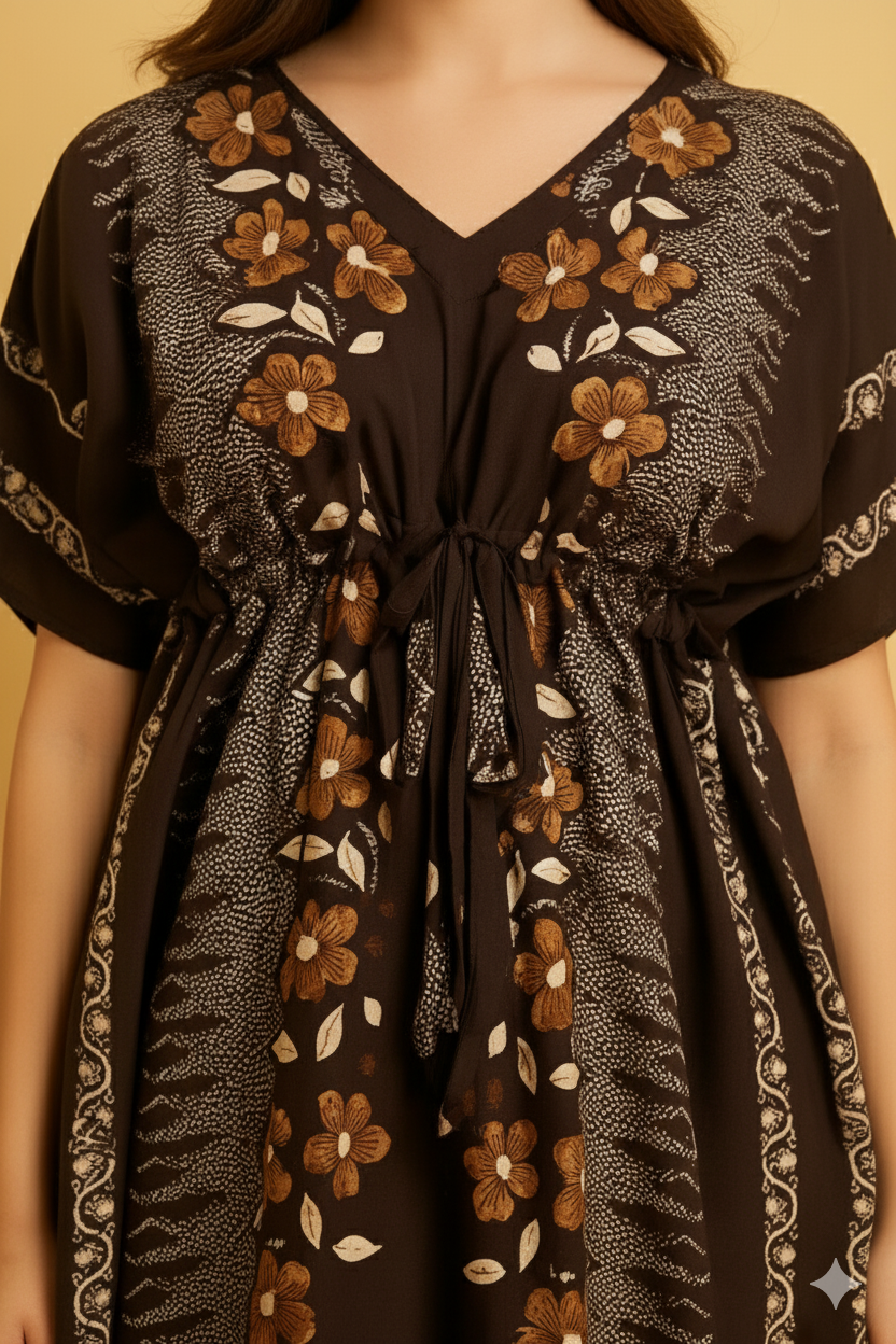 Bahumaan Pure Cotton Kaftan Nighty for Women | Kaftan Maxi for Women | Kaftan Night Gowns for Women | Cotton Nighty for Women Stylish