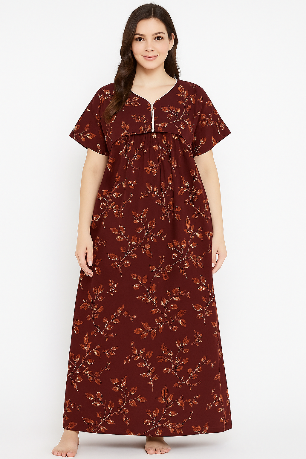 Bahumaan Pure Cotton Frock Nighty for Women with Pocket Free Size | Maxi Dress for Women Cotton | Night Dress for Woman Gown | Cotton Nighty for Women Stylish