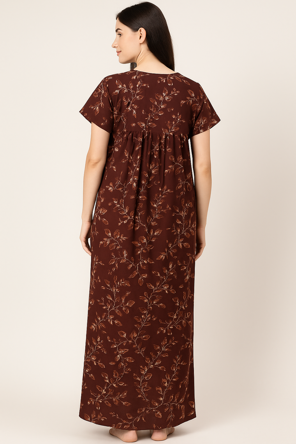 Bahumaan Pure Cotton Frock Nighty for Women with Pocket Free Size | Maxi Dress for Women Cotton | Night Dress for Woman Gown | Cotton Nighty for Women Stylish