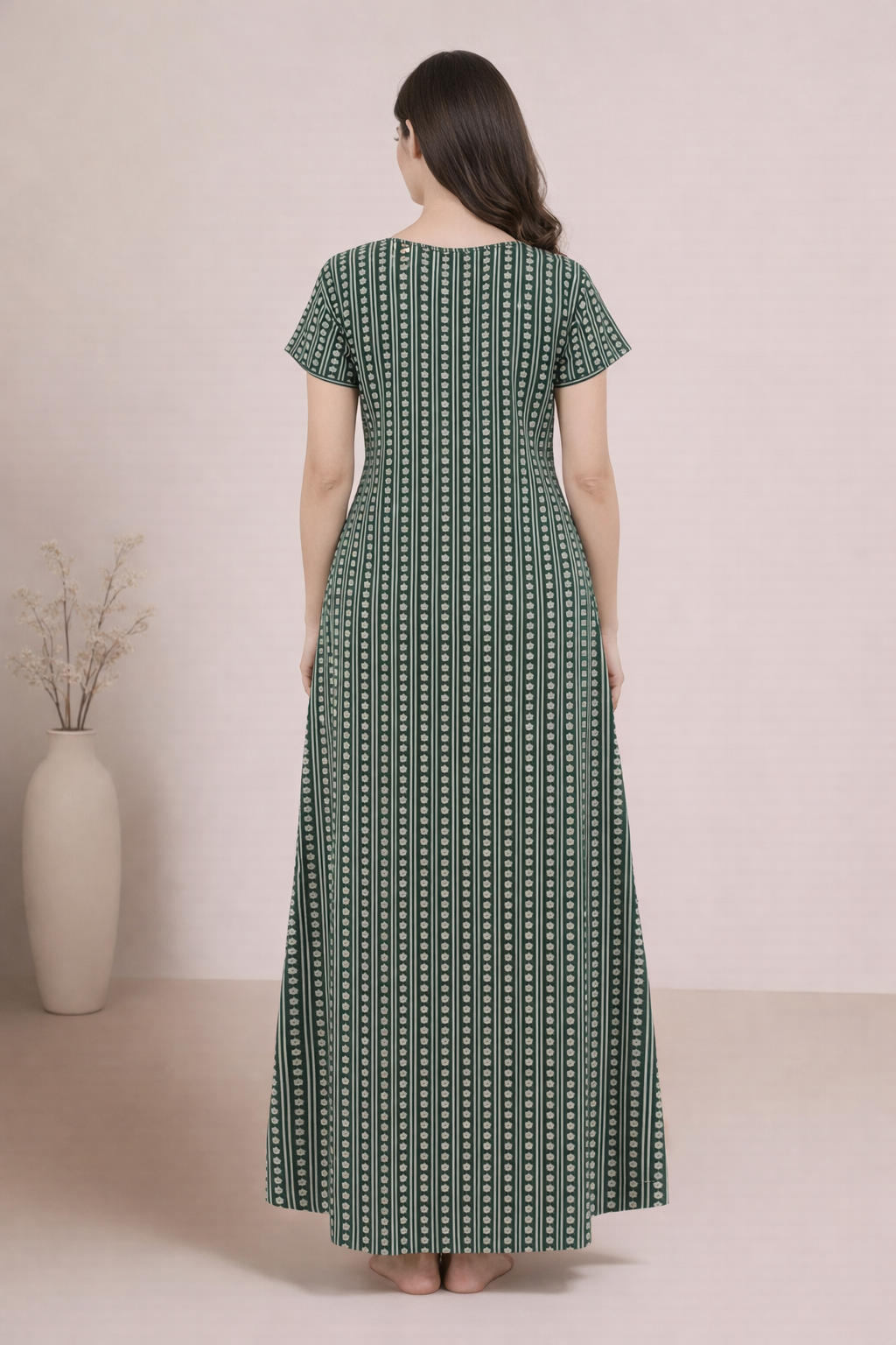 Bahumaan Pure Cotton Nighty for Woman | Floral Gown for Women Nightwear with Pocket | Cotton Nighty for Women Stylish | Perfect for Daily Comfort | Maxi Women