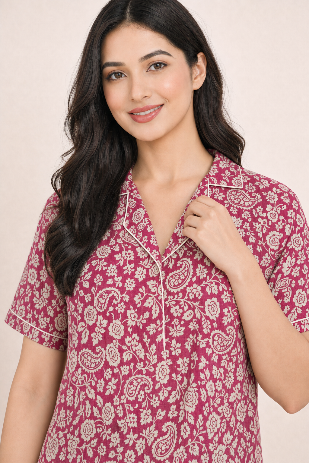 Bahumaan Pure Cotton Nighty for Woman | Floral Gown for Women Nightwear with Pocket | Cotton Nighty for Women Stylish | Maxi for Women Cotton