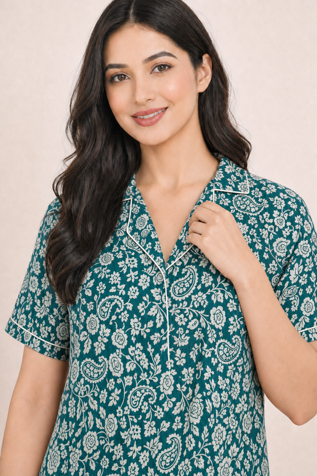 Bahumaan Pure Cotton Nighty for Woman | Floral Gown for Women Nightwear with Pocket | Cotton Nighty for Women Stylish | Maxi for Women Cotton