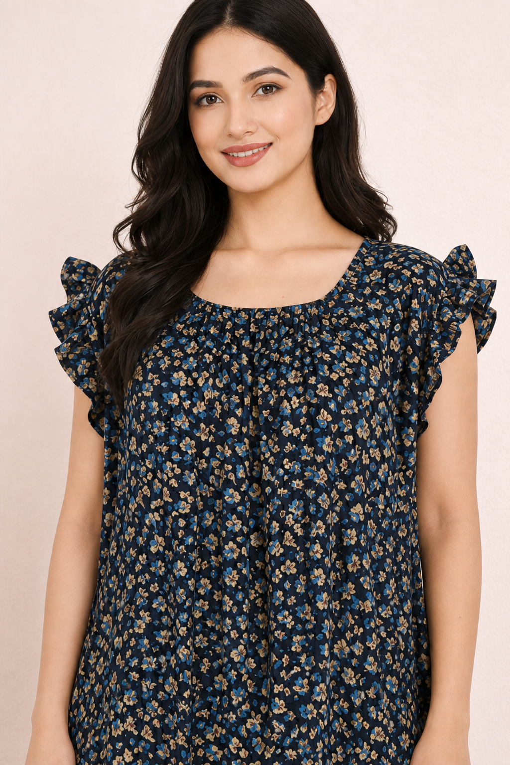 Bahumaan Cotton Flutter-Sleeve Nighty