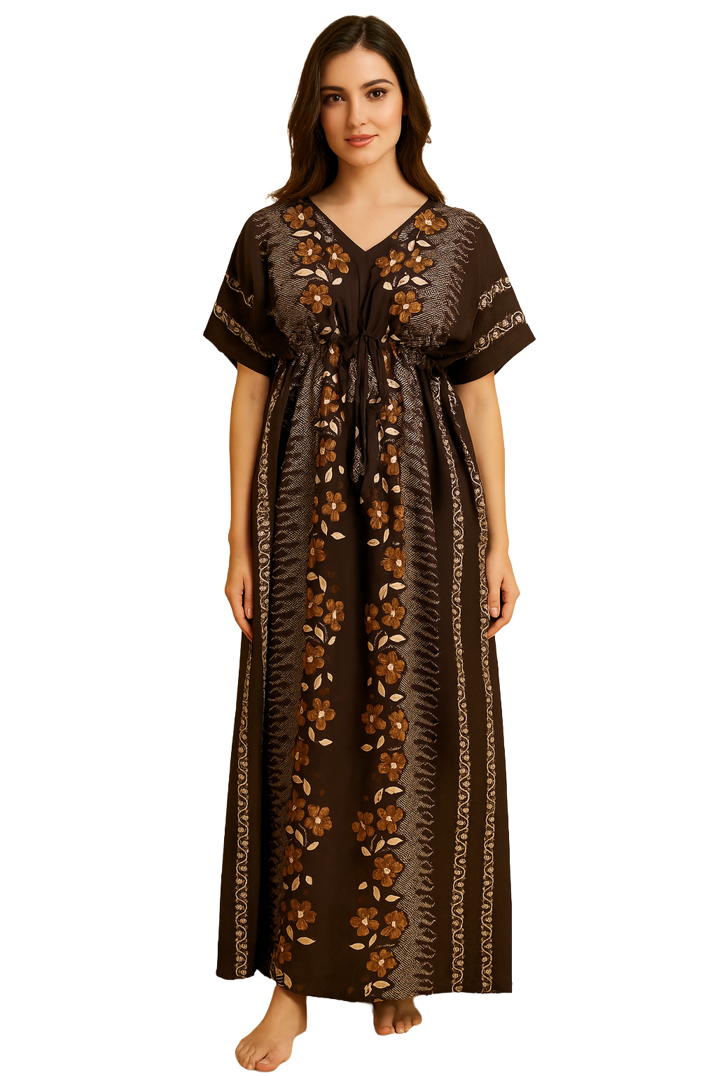 Bahumaan Pure Cotton Kaftan Nighty for Women | Kaftan Maxi for Women | Kaftan Night Gowns for Women | Cotton Nighty for Women Stylish