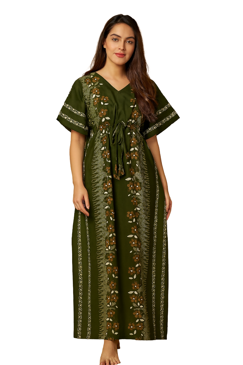 Bahumaan Pure Cotton Kaftan Nighty for Women | Kaftan Maxi for Women | Kaftan Night Gowns for Women | Cotton Nighty for Women Stylish